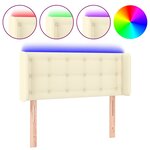 vidaXL Tête de lit à LED Crème 93x16x78/88 cm Similicuir