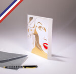 Carte double c'est chic ! Créée et imprimée en france - belle inconnue