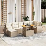 vidaXL Salon de jardin avec coussins 8 Pièces beige résine tressée