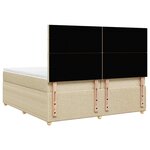 vidaXL Sommier à lattes de lit avec matelas Crème 200x200 cm Tissu