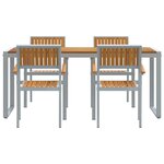 vidaXL Ensemble de salle à manger de jardin 5 pièces en bois massif d'acacia et métal