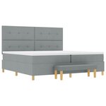 vidaXL Lit Box Spring avec Matelas et Banquette Gris clair 200x200 cm Tissu