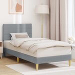 vidaXL Cadre de lit avec tête de lit Gris clair 90 x 200 cm Tissu