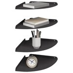 vidaXL Étagère Flottante d'Angle 4 pc Noir 30 x 30 x 2 cm