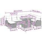 vidaXL Ensemble de canapé de jardin 9 Pièces Gris polyrotin