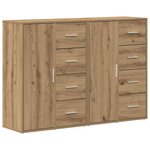 vidaXL Buffets 2 Pièces Chêne Artisan 60x31x84 cm Bois d'ingénierie