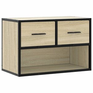 vidaXL Meuble TV chêne sonoma 60x31x39 5 cm bois d'ingénierie et métal