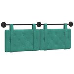 vidaXL Tête de lit suspendue Turquoise Velours
