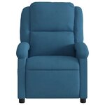 vidaXL Fauteuil inclinable électrique bleu velours