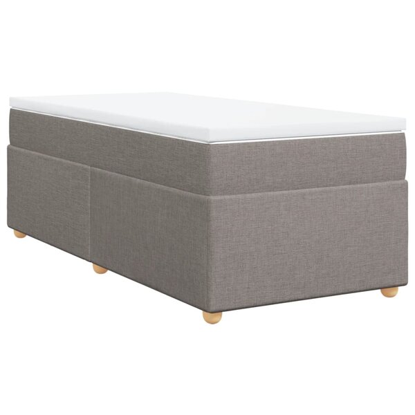 vidaXL Sommier à lattes de lit avec matelas Taupe 90x200 cm Tissu