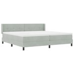 vidaXL Lit à ressorts avec matelas Gris clair 200 x 200 cm Polyester