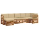 vidaXL Ensemble de canapés d'extérieur 7 pc Naturel et Beige