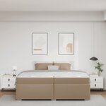 vidaXL Cadre de lit Cappuccino 200 x 200 cm Faux cuir