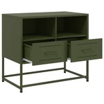 vidaXL Meuble TV vert olive 68x39x60 5 cm acier