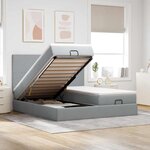 VidaXL Cadre de lit ottoman et matelas gris clair 160x200cm tissu