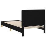 vidaXL Cadre de lit pour enfants avec tête de lit Noir 90 x 200 cm