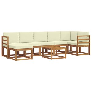 vidaXL Ensemble de canapés d'extérieur 8 pc Naturel et Crème
