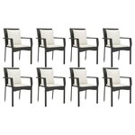 vidaXL Mobilier à dîner de jardin 9Pièces et coussins noir résine tressée