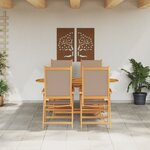 vidaXL Ensemble de Salle à Manger de Jardin 5 Pièces Taupe en Bois Massif d'Acacia