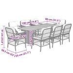 vidaXL Ensemble à manger de jardin et coussins 9 Pièces mélange beige