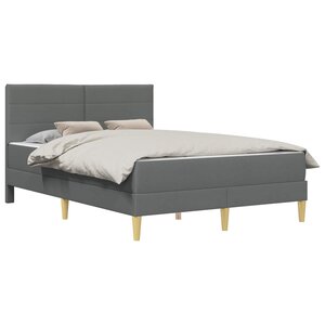 vidaXL Cadre de lit Gris foncé 140 x 190 cm Polyester