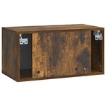 vidaXL Meuble TV mural 59 5 x 31 x 30 cm Chêne fumé Bois d'ingénierie