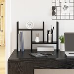 vidaXL Organisateur de bureau Chêne noir 50x15 5x35 5 cm Bois reconstitué