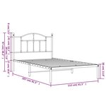 vidaXL Cadre de lit métal sans matelas et tête de lit blanc 107x203 cm