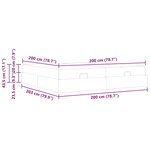 vidaXL Cadre de lit Gris foncé 200 x 200 cm Velours