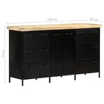 vidaXL Buffet 140x38x76 cm Bois de manguier brut