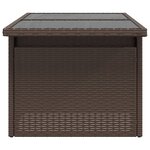 vidaXL Table de jardin dessus en verre marron 100x55x73 cm poly rotin
