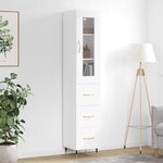 vidaXL Buffet haut Blanc 34 5x34x180 cm Bois d'ingénierie