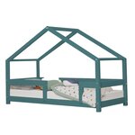 Lit cabane enfant LUCKY 90 x 180 vert pétrole