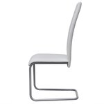 vidaXL Chaises à manger cantilever lot de 4 blanc similicuir