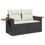 vidaXL Ensemble de canapé de jardin 13 Pièces Noir polyrotin