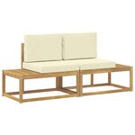 vidaXL Canapé d'extérieur en bout 2 Pièce Blanc Bois d'Acacia Massif