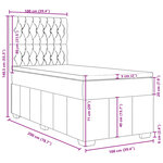 vidaXL Sommier à lattes de lit avec matelas Gris clair 100x200cm Tissu
