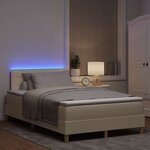 vidaXL Lit à ressorts avec matelas Crème 120 x 200 cm tissu