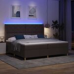 vidaXL Lit à ressorts avec matelas Marron 200 x 200 cm tissu