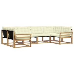 vidaXL Ensemble de canapés d'extérieur 6 pc Blanc et crème