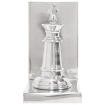 Serre-livres 2 Pièces Argent 11x12x19 5 cm Aluminium Échecs