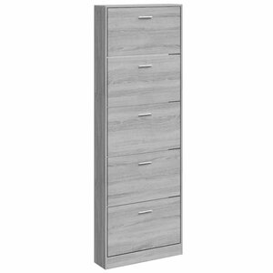 vidaXL Armoire à chaussures Sonoma gris 59x17x169 cm Bois d'ingénierie