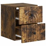 vidaXL Cabinet de chevet mural 2 pc Chêne fumé 33 x 34 5 x 40 cm
