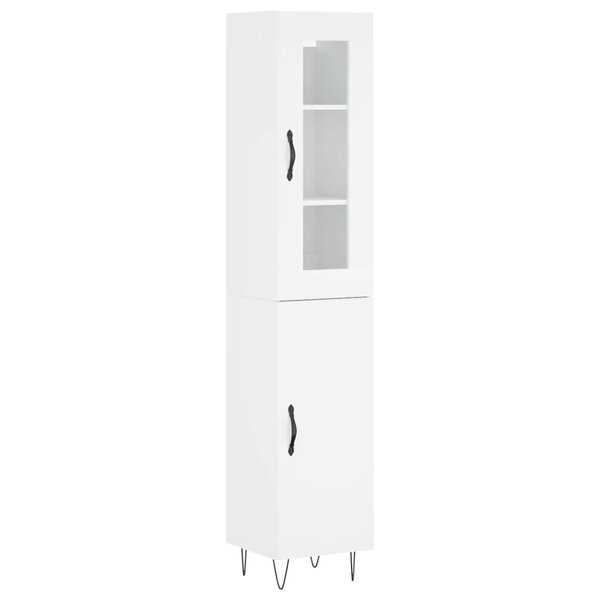 vidaXL Buffet haut Blanc 34 5x34x180 cm Bois d'ingénierie