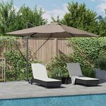 vidaXL Parasol Roma à Bras Déporté Taupe  Noir 352 x 251 x 265 cm