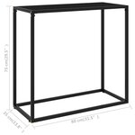 vidaXL Table console Noir 80x35x75 cm Verre trempé