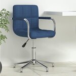 vidaXL Chaise pivotante de bureau Bleu Tissu