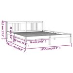 vidaXL Cadre de lit Blanc Bois massif 160x200 cm