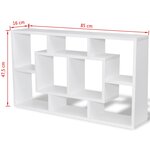 vidaXL Étagère murale d'affichage 8 compartiments Blanc