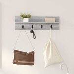 vidaXL Porte-manteau mural avec étagère Sonoma gris 60 x 10.5 x 18 cm